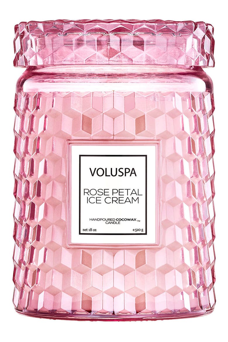 Rose Petal Ice Cream Large Jar Candle, Main, color, NO COLOR