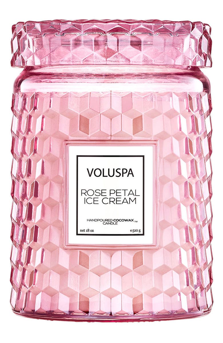Voluspa Rose Petal Ice Cream Large Jar Candle, Main, color, 