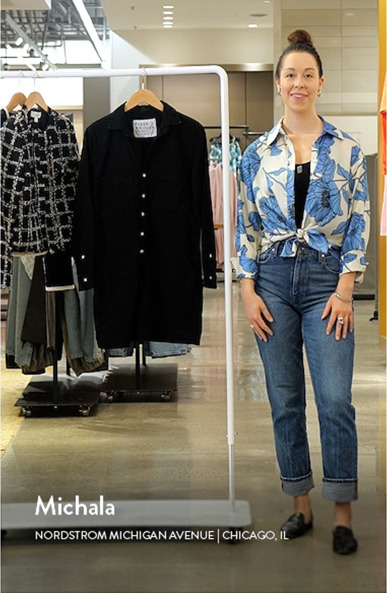 Ireland Long Sleeve Stretch Cotton & Linen Shirtdress, sales video thumbnail