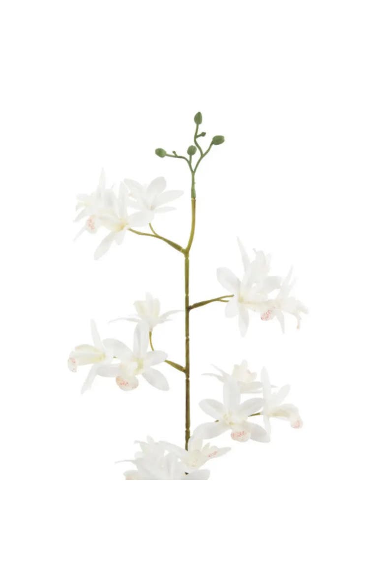 20.5" Artificial White Orchid in Stone-Grey Vanda Pot, Alternate, color, White