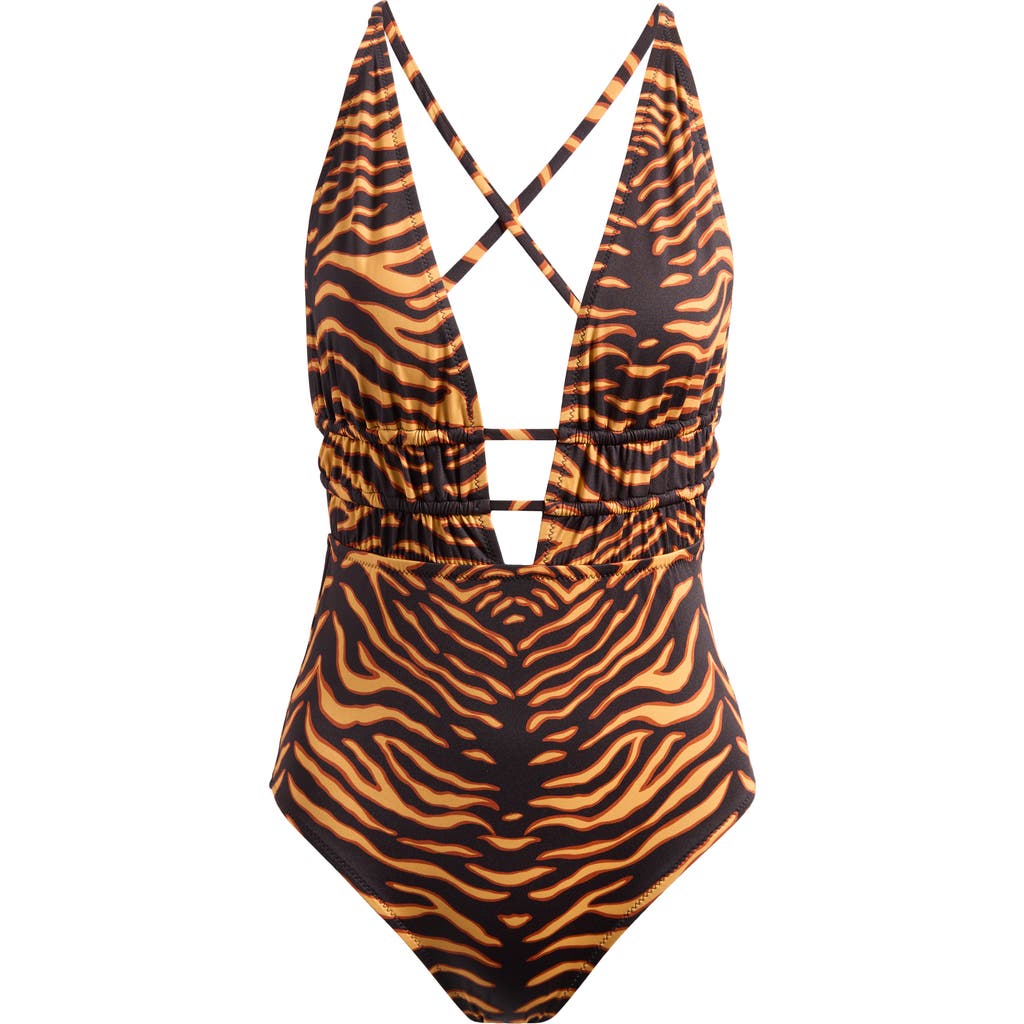 Ulla Johnson Dioni One-piece Swimsuit In Tigre