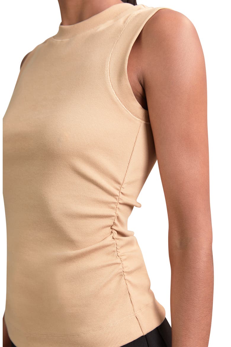 Trudy Ruched Rib Tank, Alternate, color, CAMEL