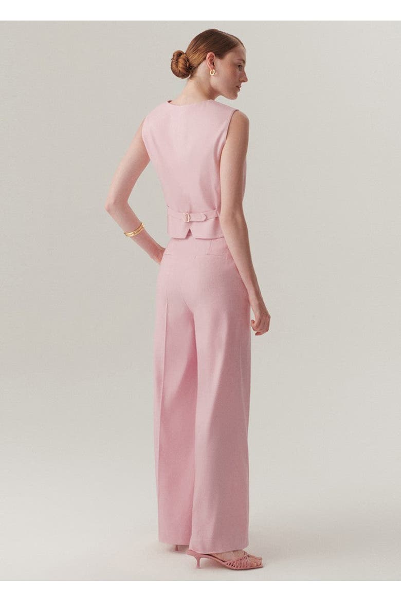 Nevaeh Fit Linen Trousers, Alternate, color, PINK