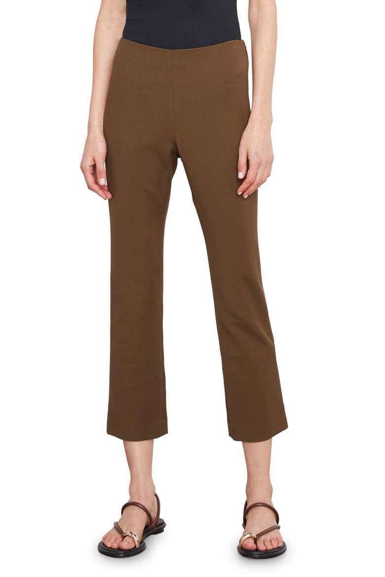 Crop Flare Trousers, Main, color, OLIVE NIGHT