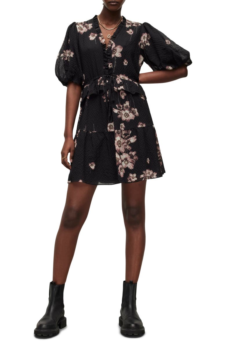 AllSaints Lina Fillipa Floral Minidress, Main, color, 