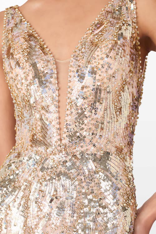 Jenny Packham Marion Maxi Dress In Gold