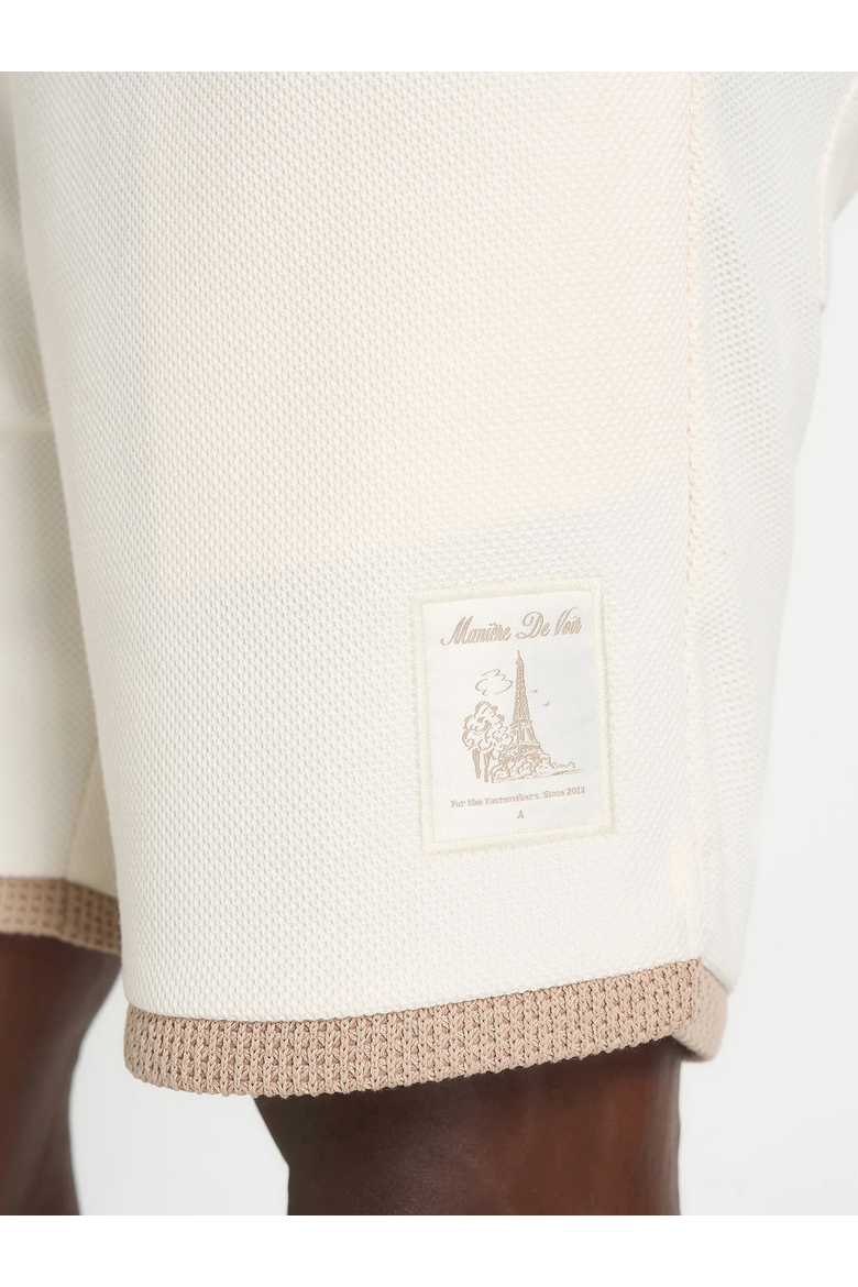 Reuben Crochet Detail Shorts, Alternate, color, Cream
