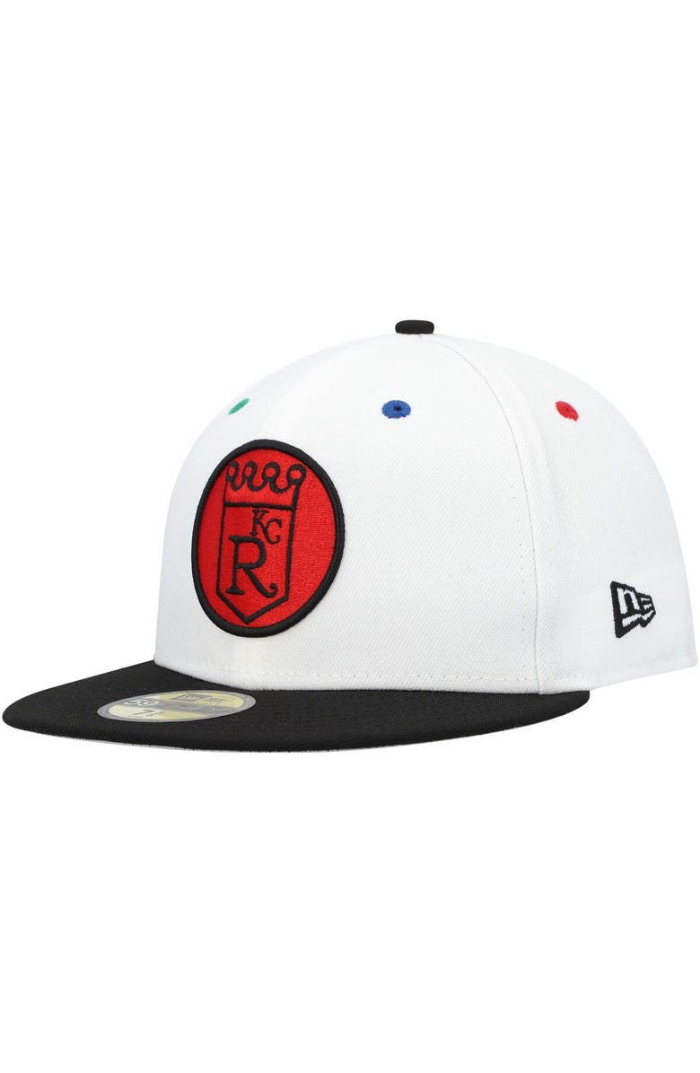 New Era Men's New Era White/Black Kansas City Royals  Primary Eye 59FIFTY Fitted Hat, Alternate, color, White