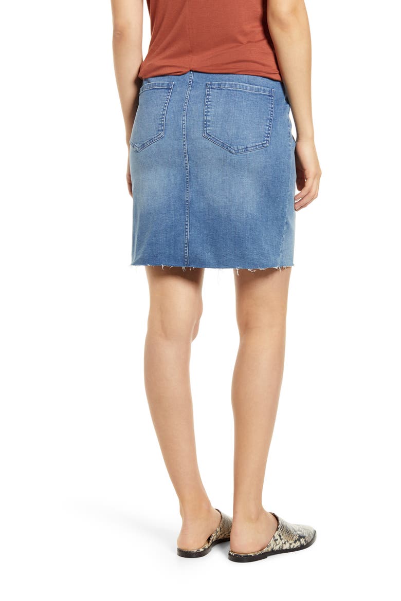 Over the Bump Denim Maternity Skirt, Alternate, color, BLUE