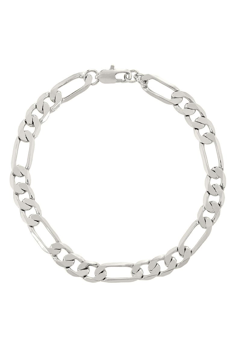 Men's Figaro Necklace & Bracelet Set, Alternate, color, SILVER