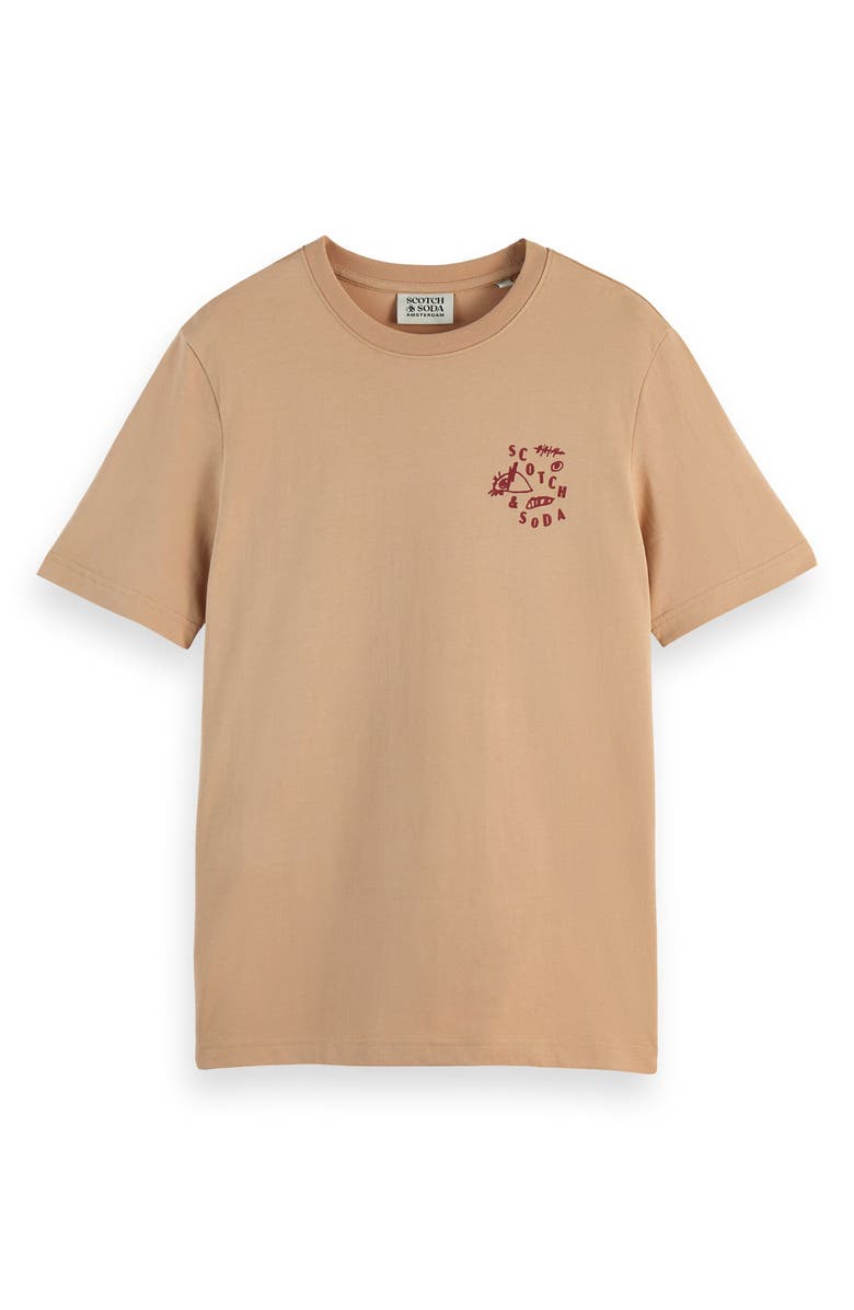 Scotch & Soda Regular Fit Chest Logo Graphic T-Shirt, Alternate, color, Soft Camel