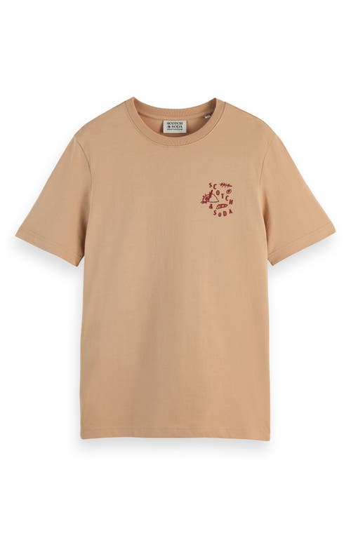 Scotch & Soda Regular Fit Chest Logo Graphic T-shirt In Brown