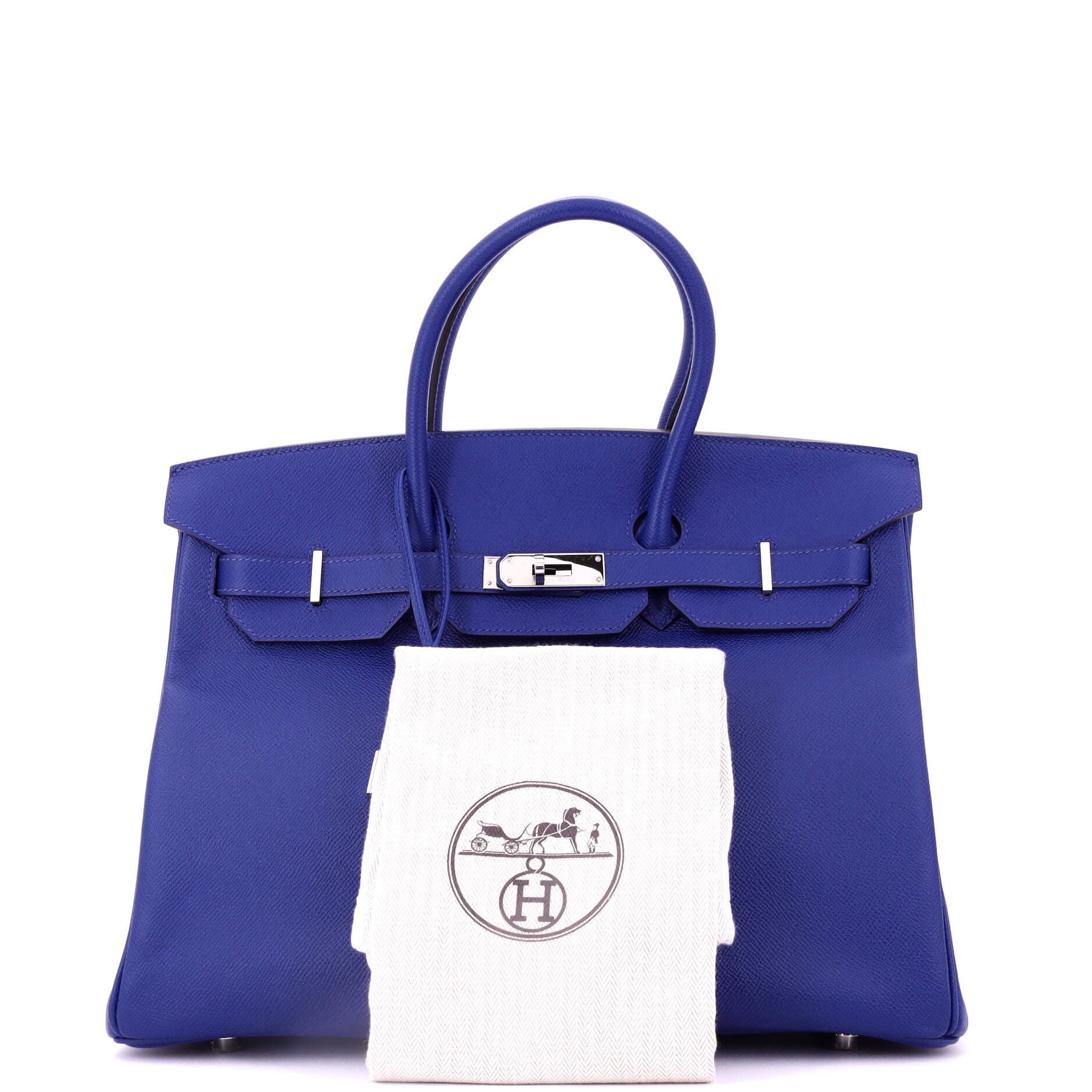 Pre-Owned Hermes Birkin Handbag Blue Epsom with Palladium Hardware 35, Alternate, color, Bleu Electrique