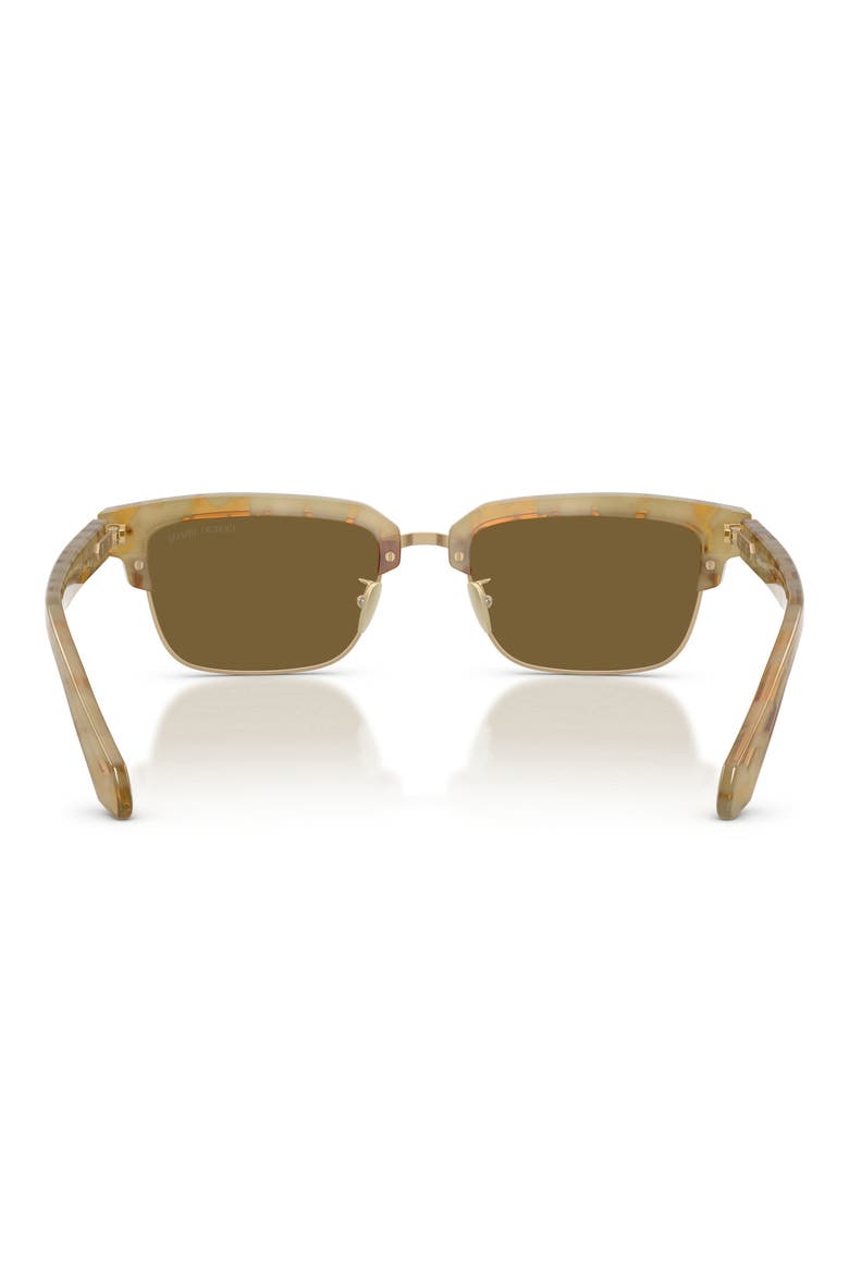 52mm Rectangular Sunglasses, Alternate, color, YELLOW HAVANA / DARK BROWN