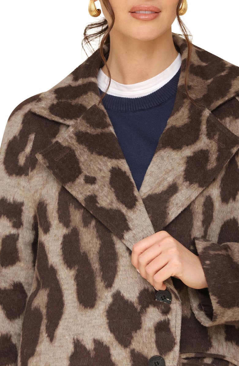 Avec Les Filles Leopard Print Walker Coat, Alternate, color,