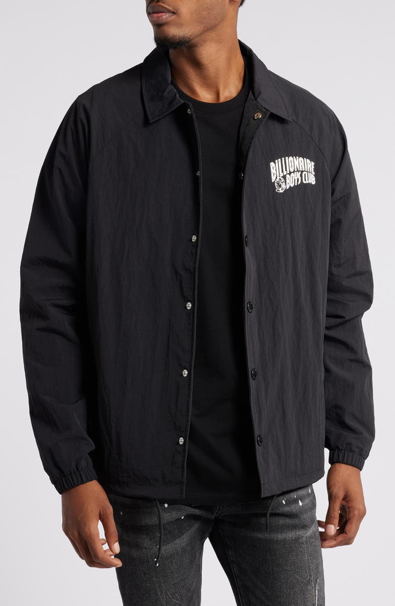 Billionaire Boys Club Nylon Snap-Up Coach's Jacket, Main, color,