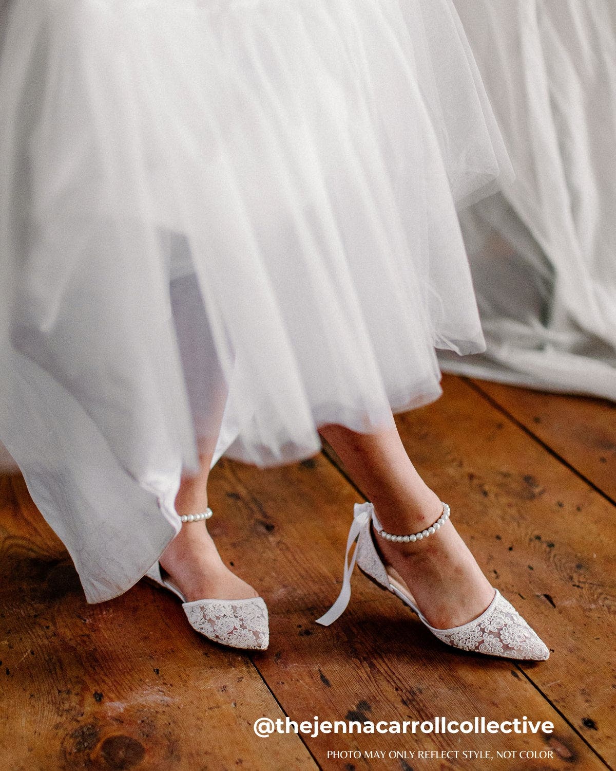 Kailee P Twila Crochet Lace pointed toe with All Pearls Ankle Strap, Alternate, color, 