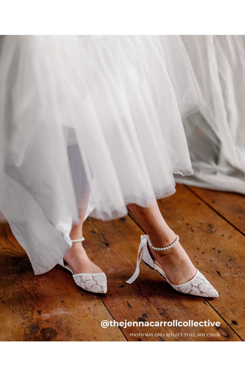 Kailee P Twila Crochet Lace pointed toe with All Pearls Ankle Strap, Alternate, color,