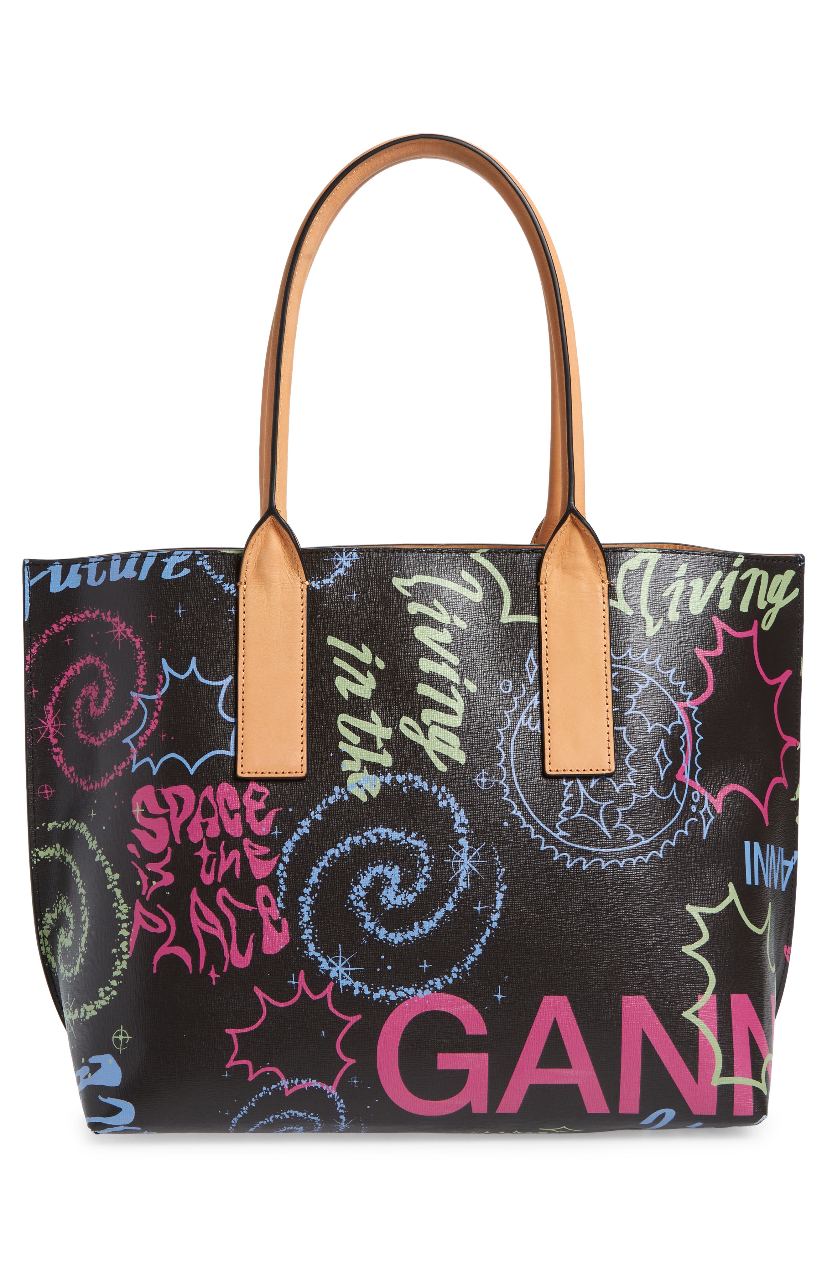 Banner Recycled Leather Tote, Alternate, color, CARMINE ROSE