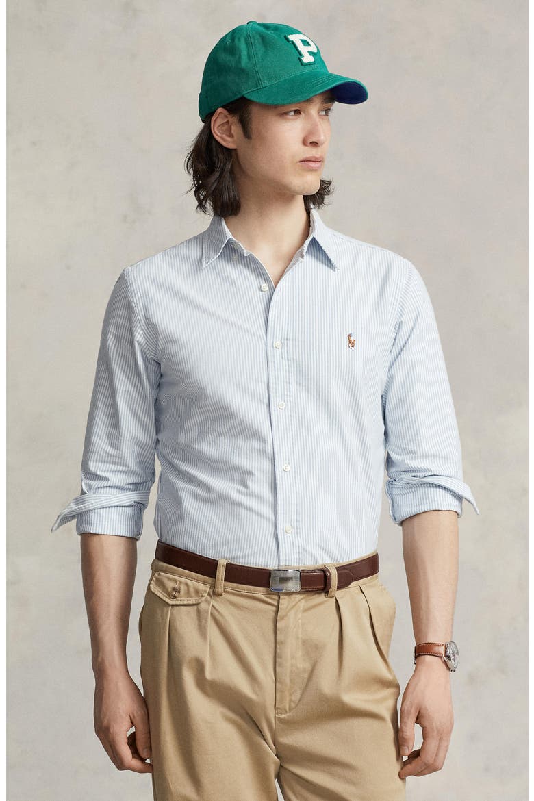 Classic Oxford Button-Down Sport Shirt, Alternate, color, BLUE/WHITE