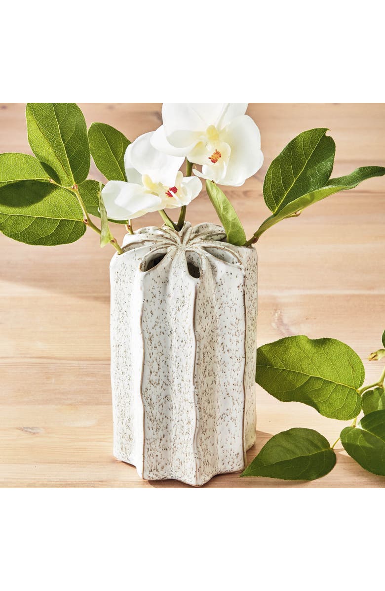 tag Flower Frog Vase - Decorative Ceramic Christmas Vase White, Alternate, color, 