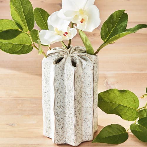 Tag Flower Frog Vase In Brown