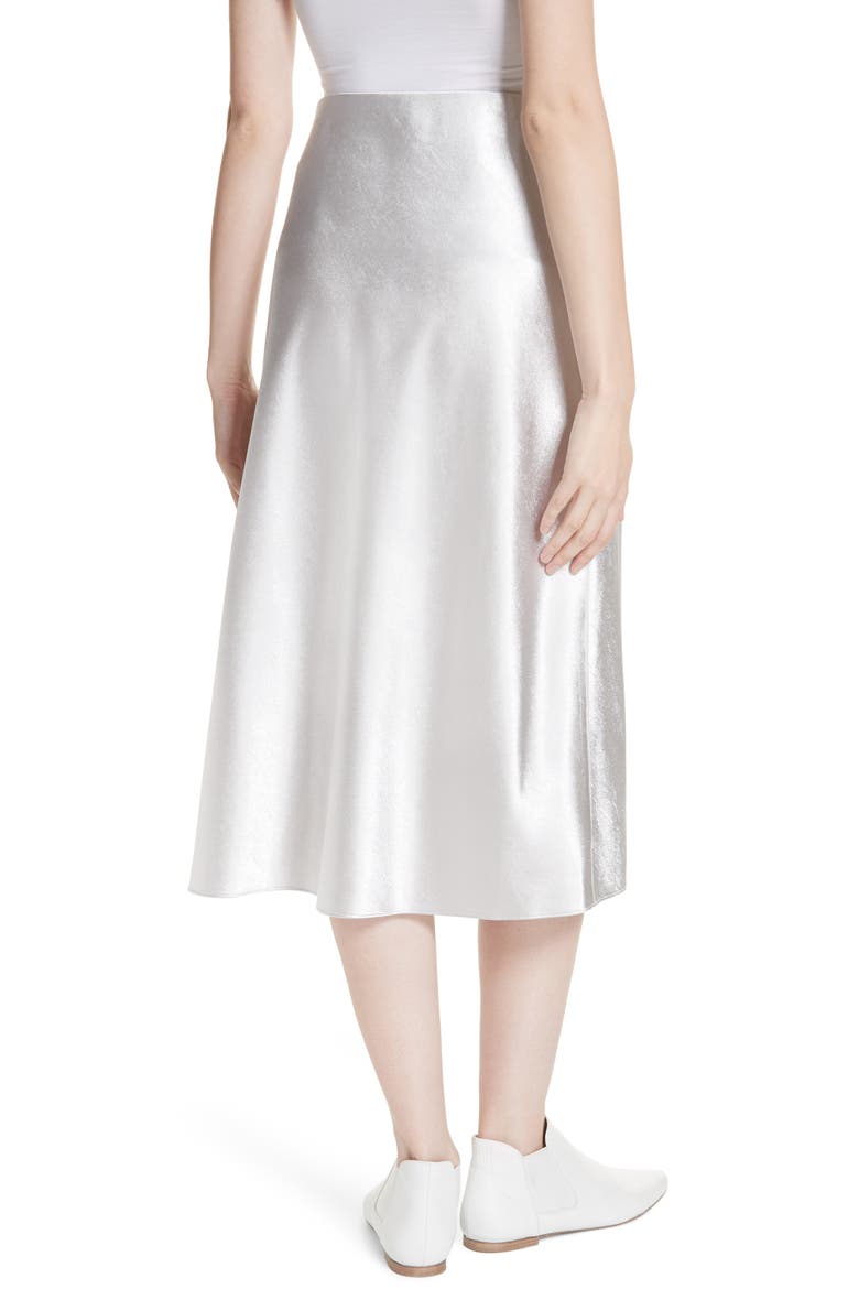 Satin Slip Skirt, Alternate, color, SILVER