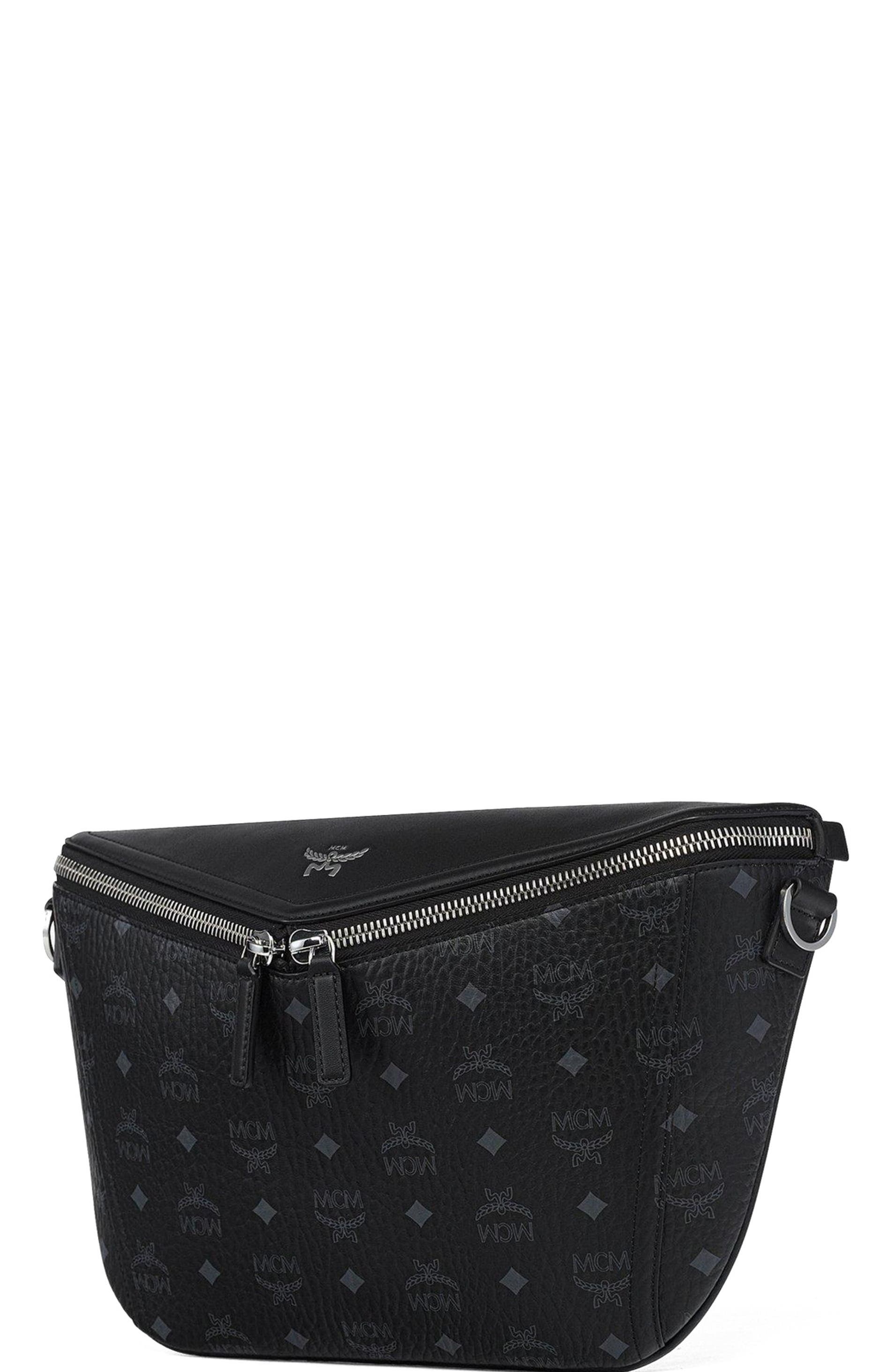 MCM Medium Diamant 3D Crossbody in Visetos Leather Mix, Alternate, color, Bk