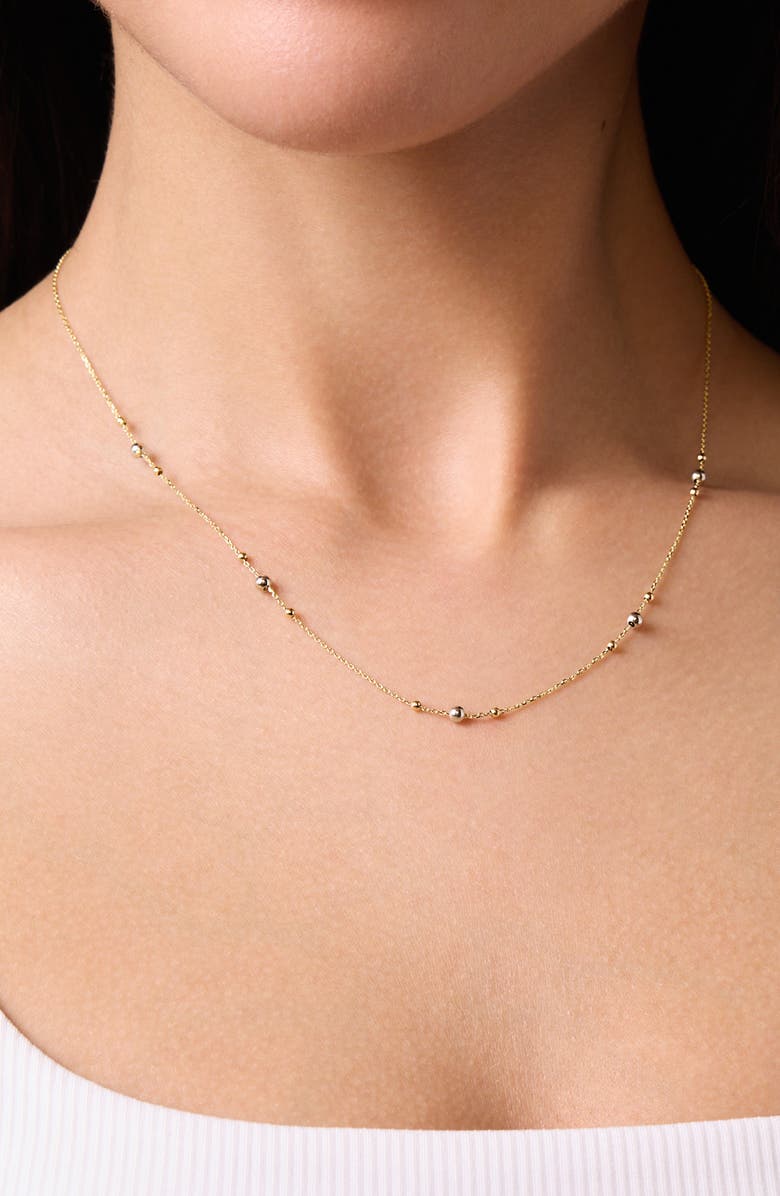 Bony Levy Beaded Chain Necklace, Alternate, color, 14K Yellow White Gold