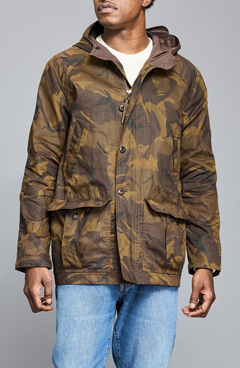 Billy Reid Waxed Lodge Jacket, Main, color, Brown