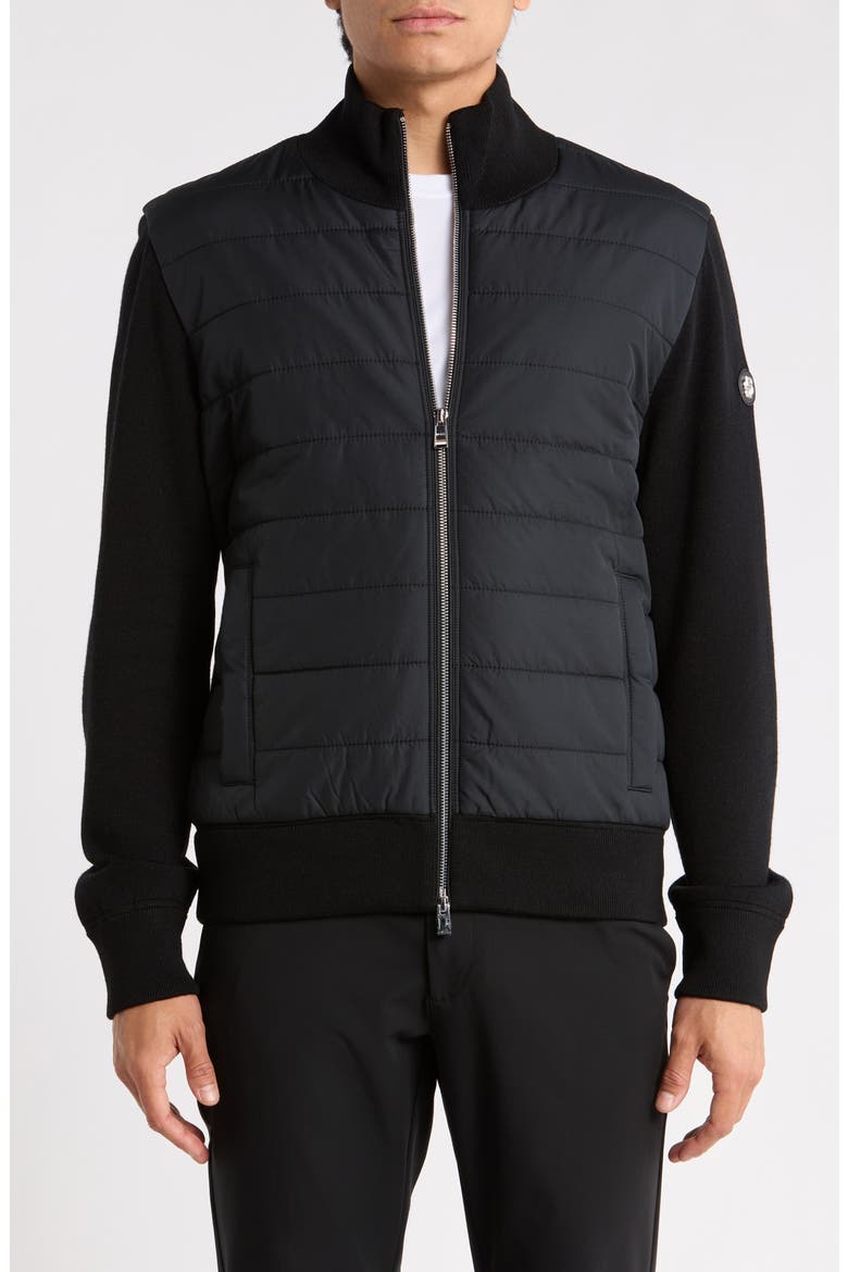 Hernesto Mixed Media Jacket, Main, color, BLACK