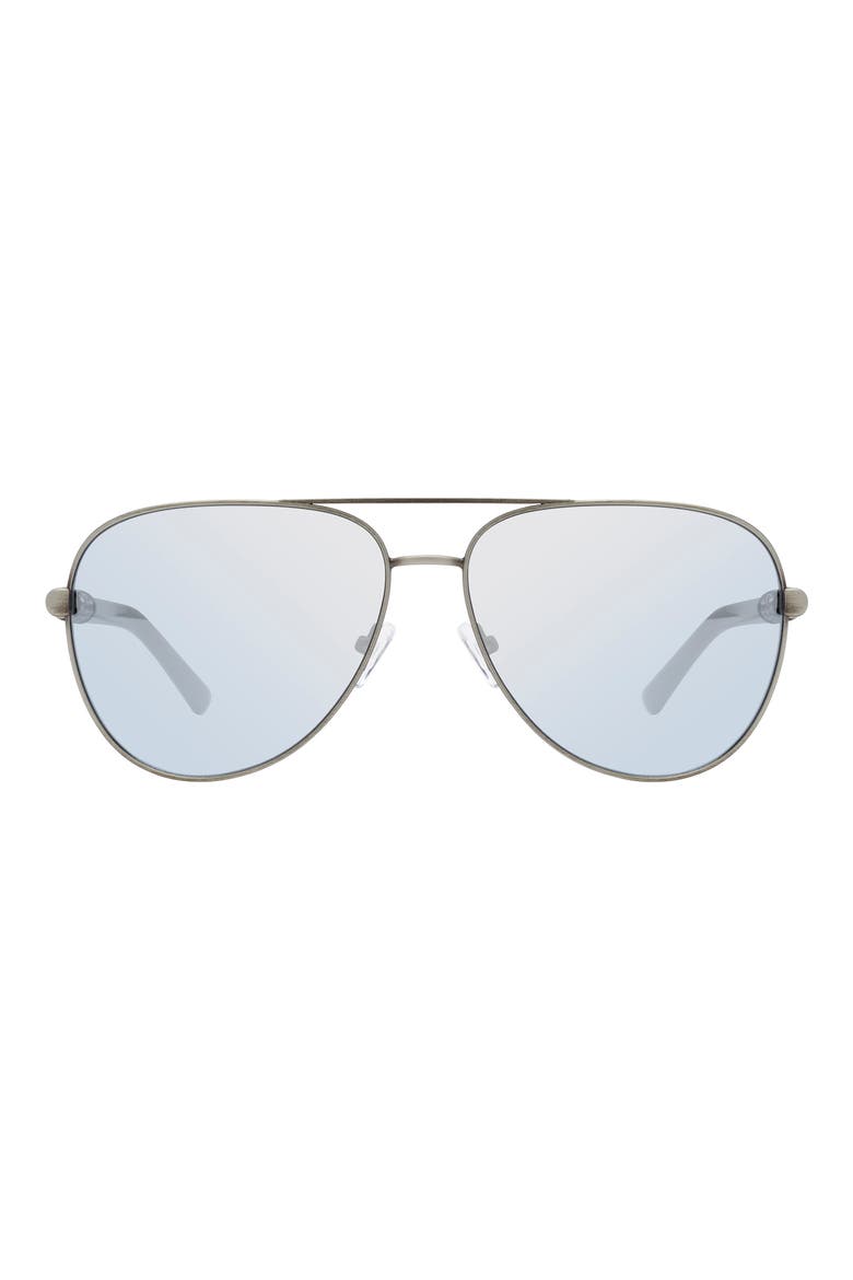 63mm Oversize Pilot Sunglasses, Main, color, SILEVR/ PINK MIRROR