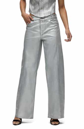 Hudson Jeans Lexi Seamed Metallic Straight Leg Jeans