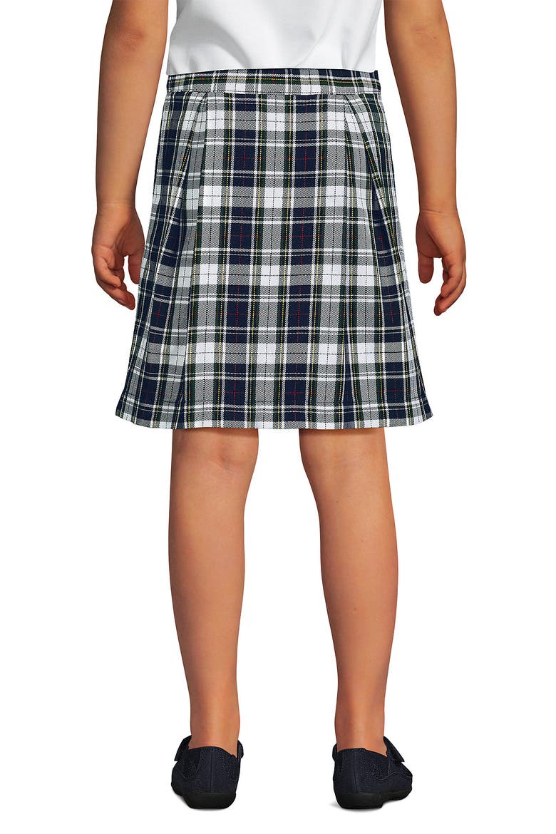 School Uniform Girls Plaid Skort Top of Knee, Alternate, color, Classic Navy Multi Plaid