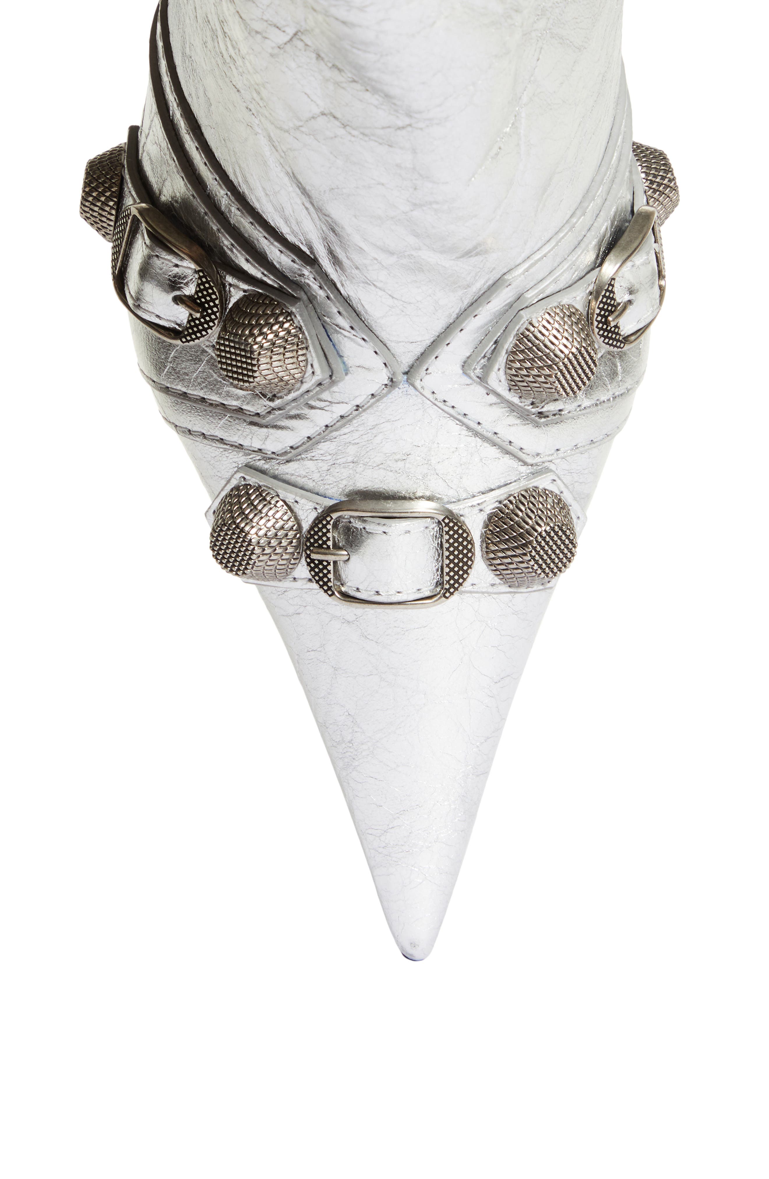 Balenciaga Cagole Pointed Toe Bootie, Alternate, color, 