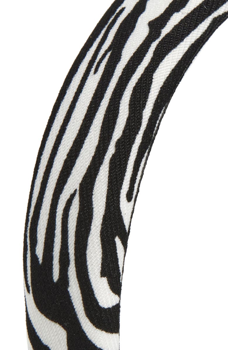 L. Erickson Annie Zebra Print Headband, Alternate, color, Black/ White