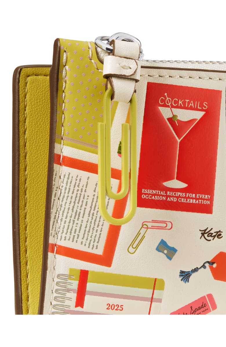 Kate Spade New York page turner bestsellers print leather wallet, Alternate, color, Cream Multi