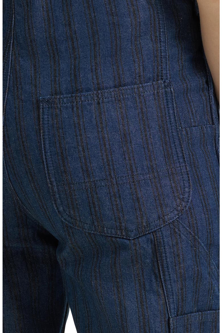 Slim Straight Hickory Striped Overalls, Alternate, color, HICKORY RINSE