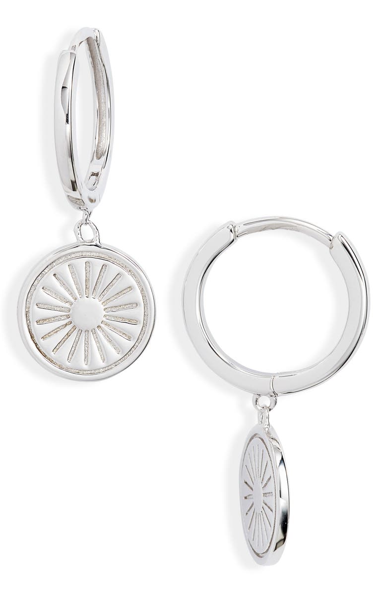 Knotty Coin Huggie Hoop Earrings, Main, color, 