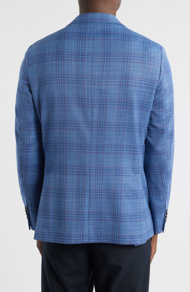 Jack Victor Midland Soft Constructed Plaid Stretch Wool Sport Coat, Alternate, color, Blue