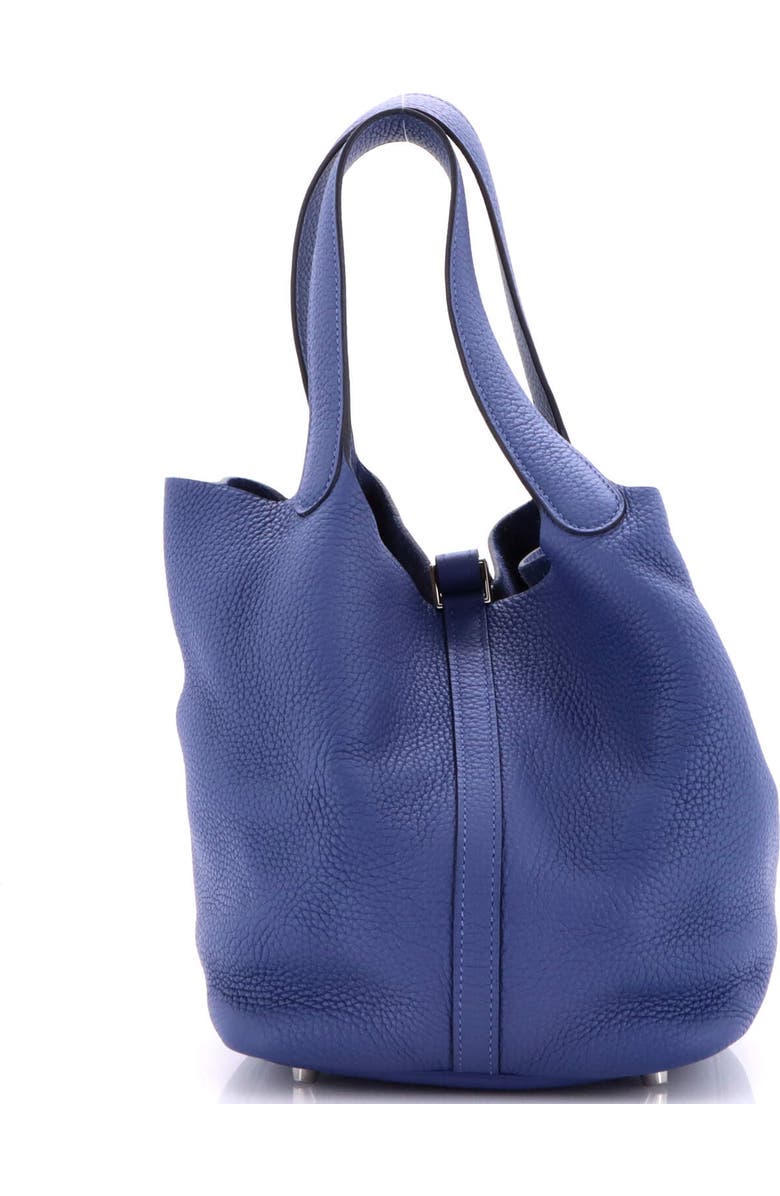 Pre-Owned Hermes Picotin Lock Bag Clemence MM, Alternate, color, Bleu Brighton