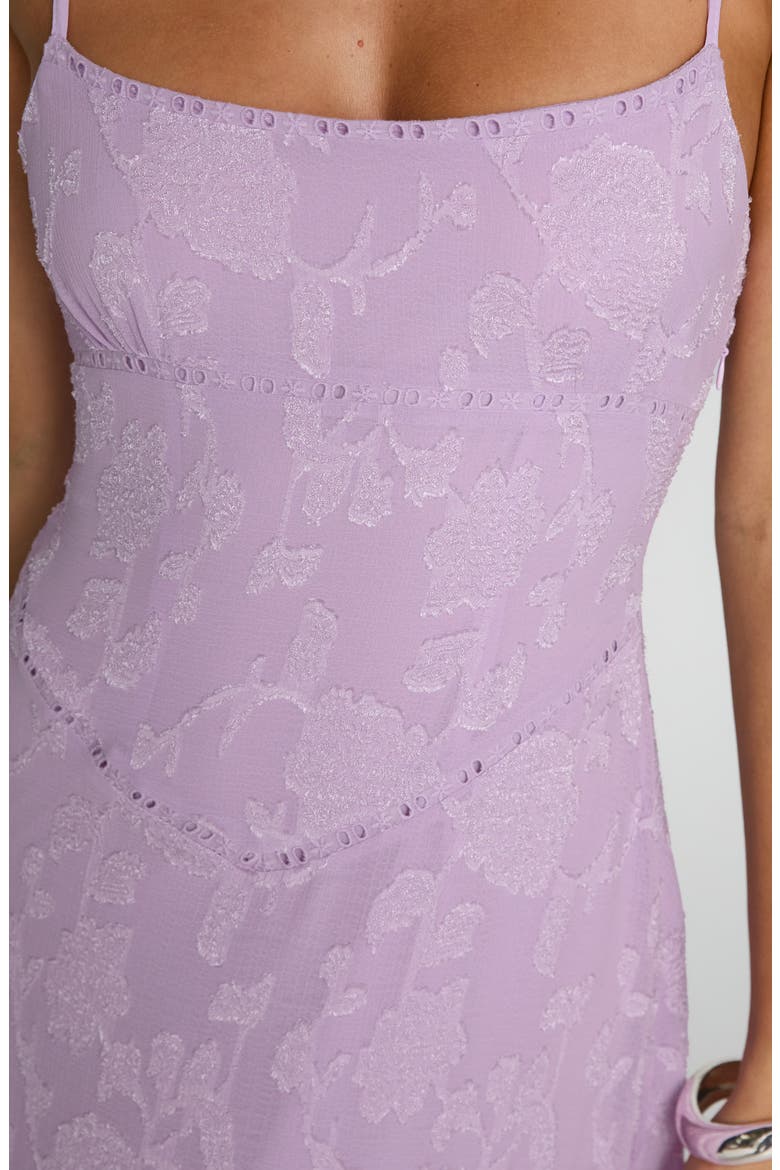 South of France Floral Burnout Maxi Dress, Alternate, color, LILAC