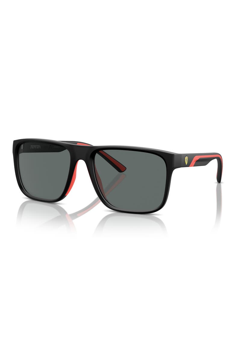 59mm Polarized Square Sunglasses, Alternate, color, MATTE BLACK