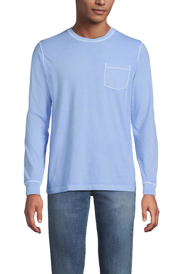 Super-T Long Sleeve T-Shirt with Pocket, Alternate, color, Powder Blue Garment Dye