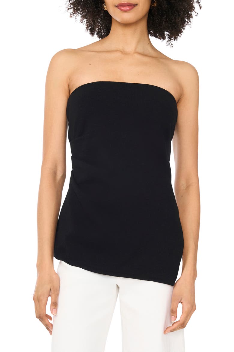Strapless Asymmetric Knit Top, Main, color, RICH BLACK