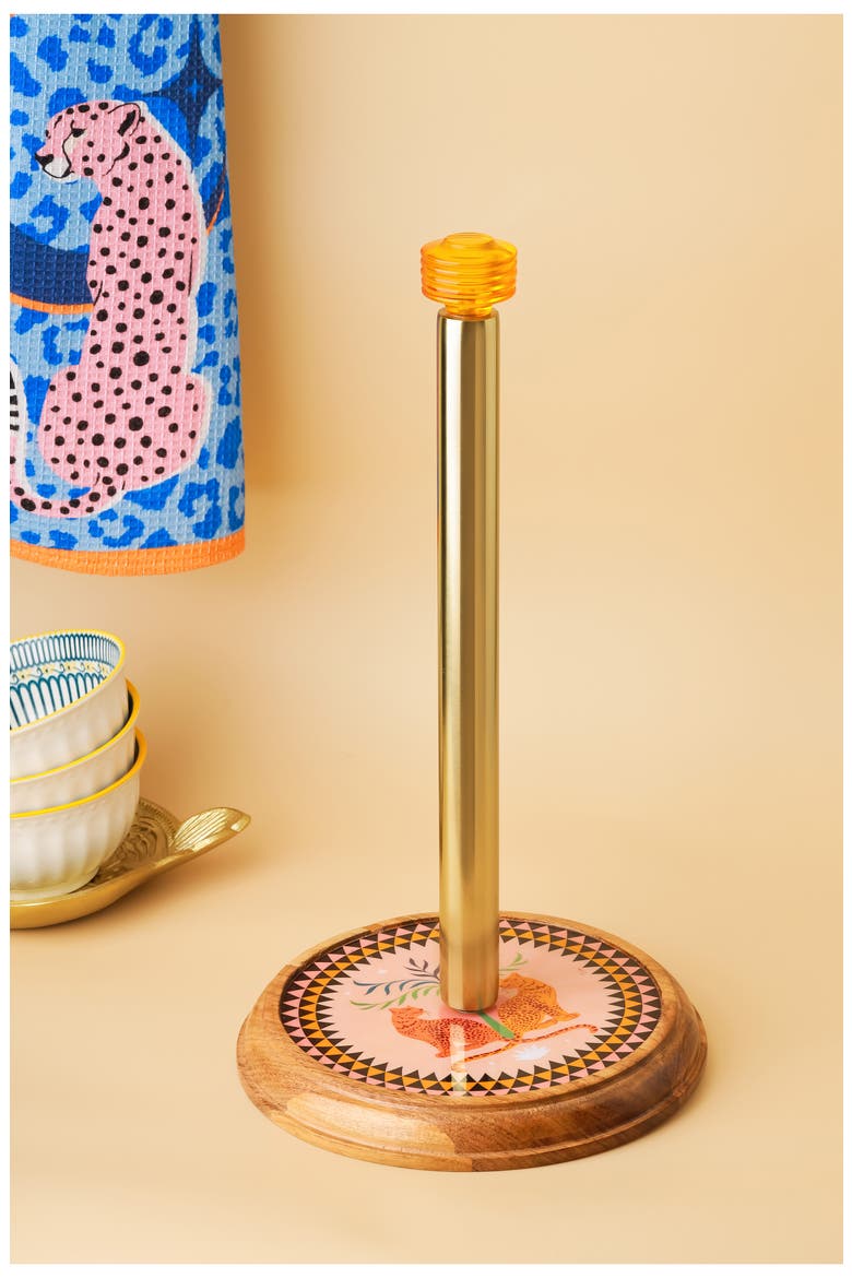 Majestic Leopards Paper Towel Holder, Alternate, color, PINK