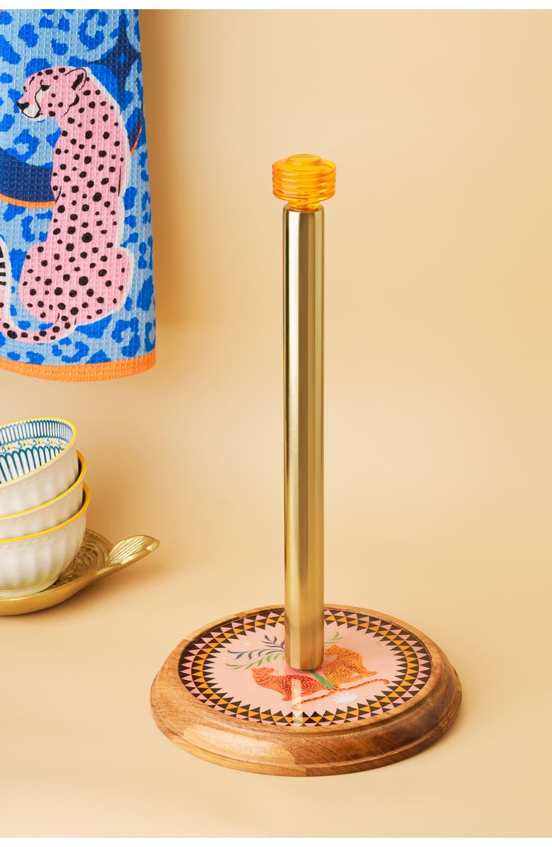 Tiramisu Majestic Leopards Paper Towel Holder, Alternate, color, Pink