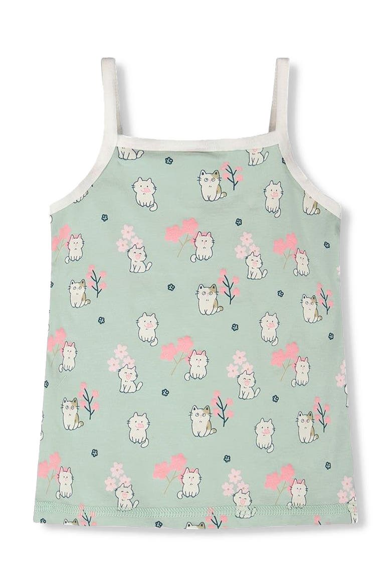 Organic Cotton Kitten Tank Underwear, Alternate, color, Green Kitten Print