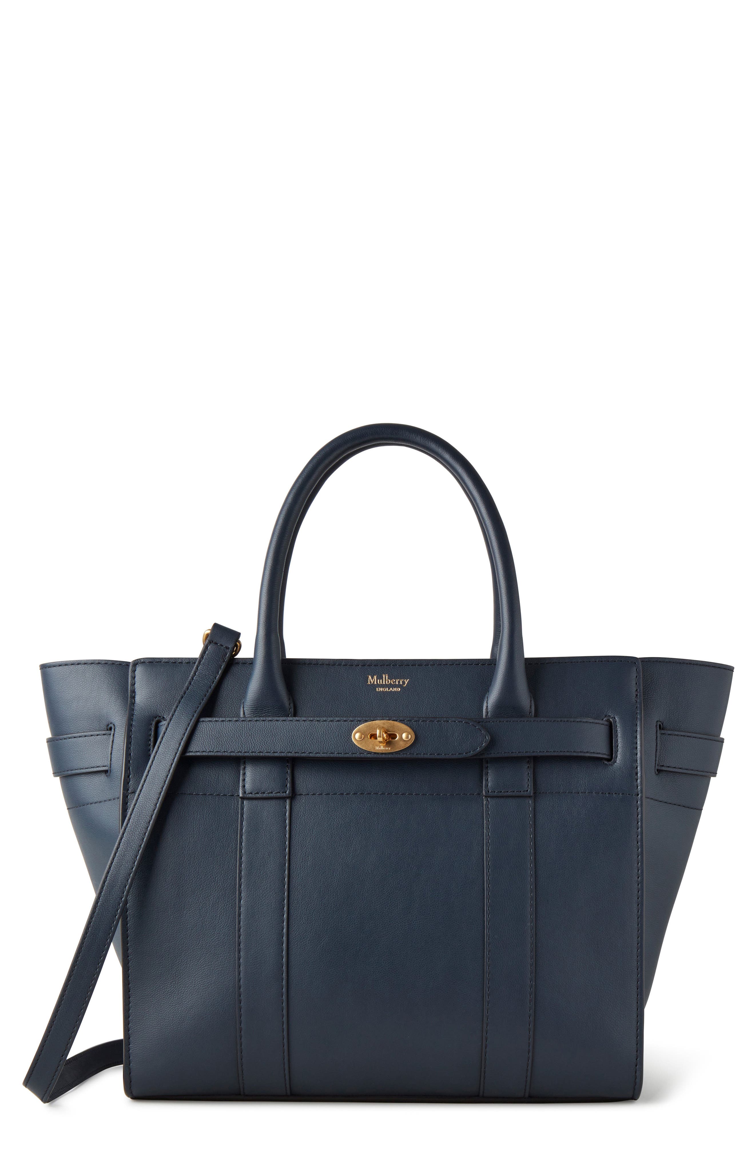  Mulberry Small Zip Bayswater Classic Leather Tote, Main, color, 