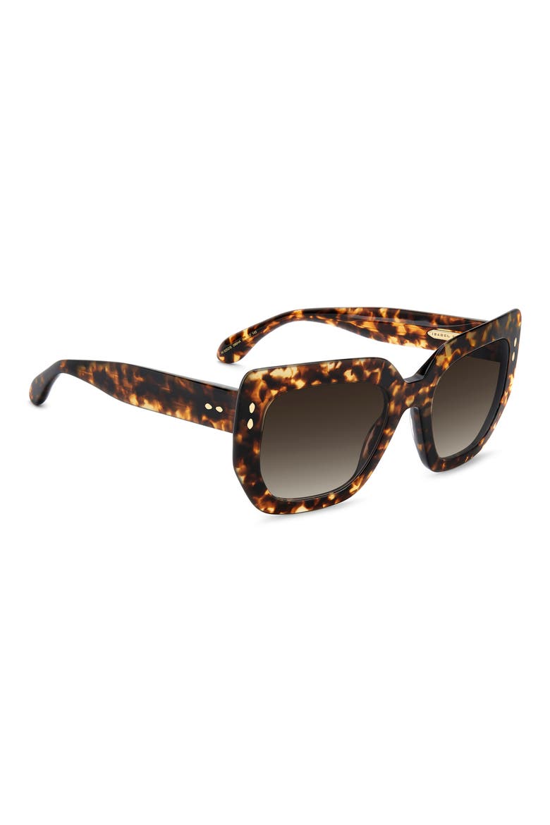 53mm Gradient Rectangular Sunglasses, Alternate, color, HAVANA/ BROWN SF